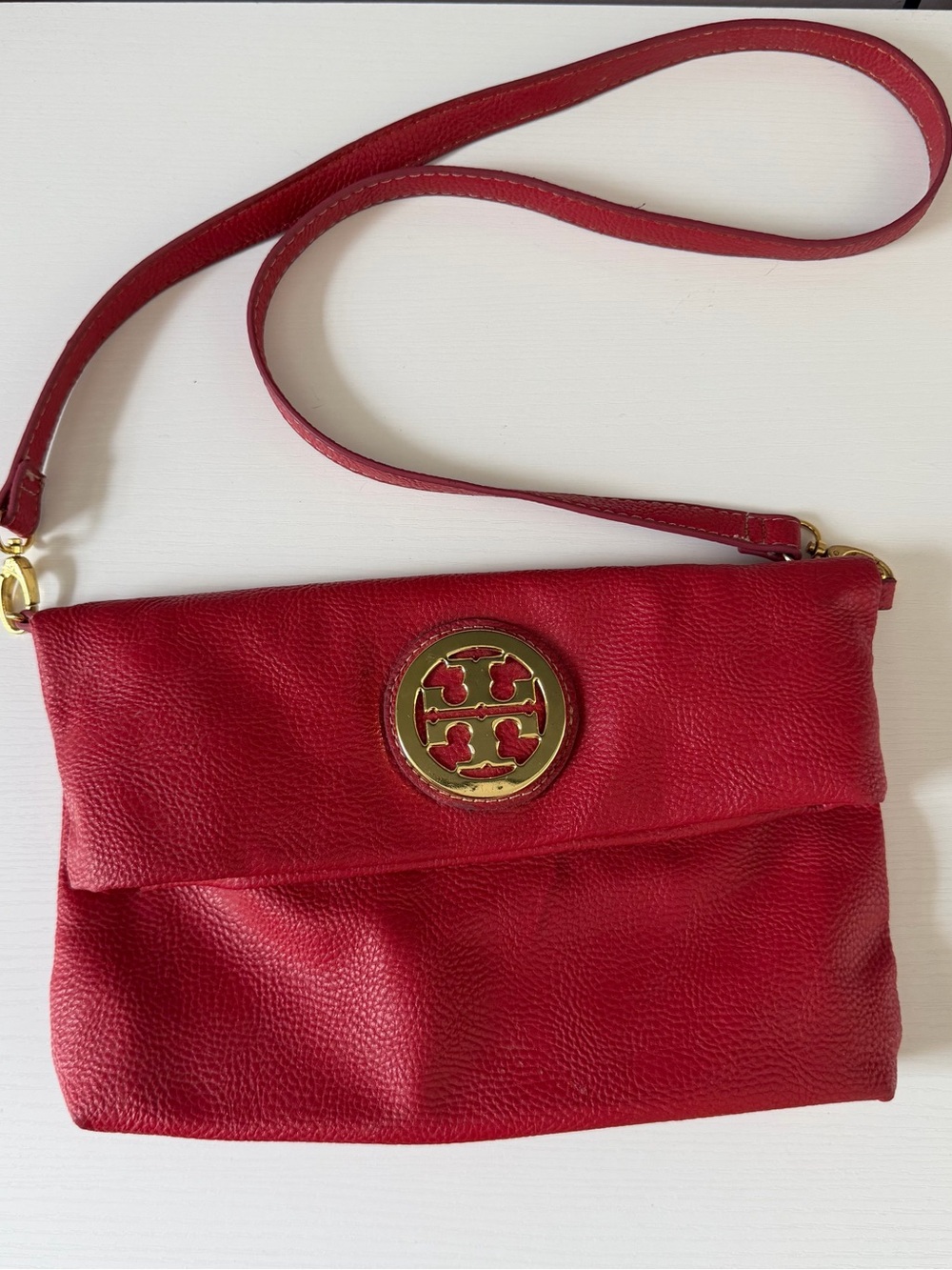 Tory Burch Red Crossbody with Gold Hardware